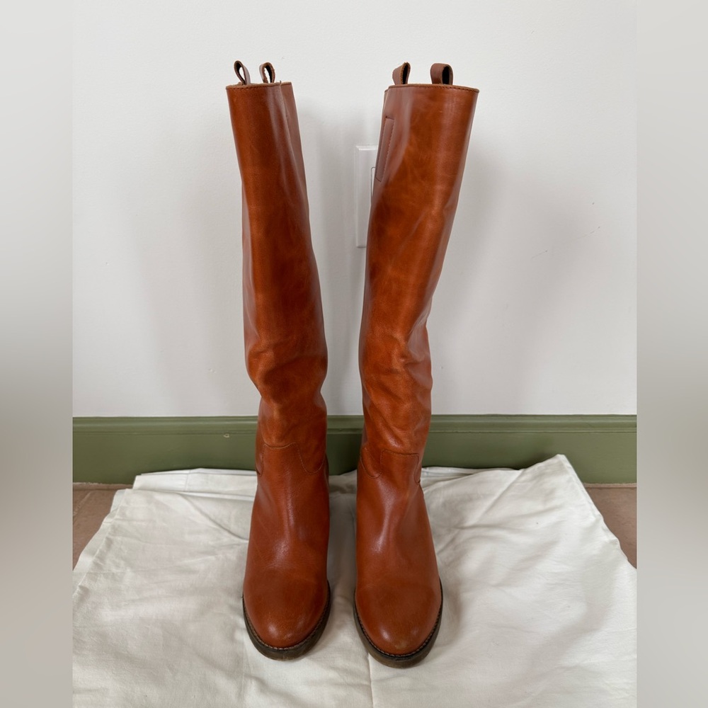 Brown Leather Knee-High Boots